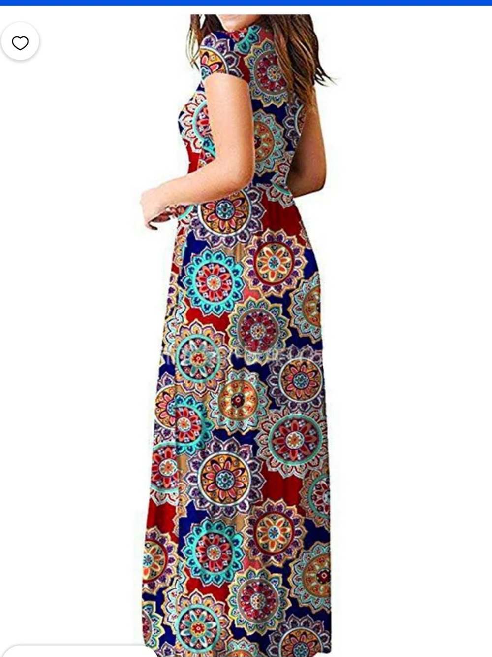BOHO Plus Size Multicolor Medallion Print Maxi Dress - V-Neck Women’s Size XXL - Picture 5 of 10